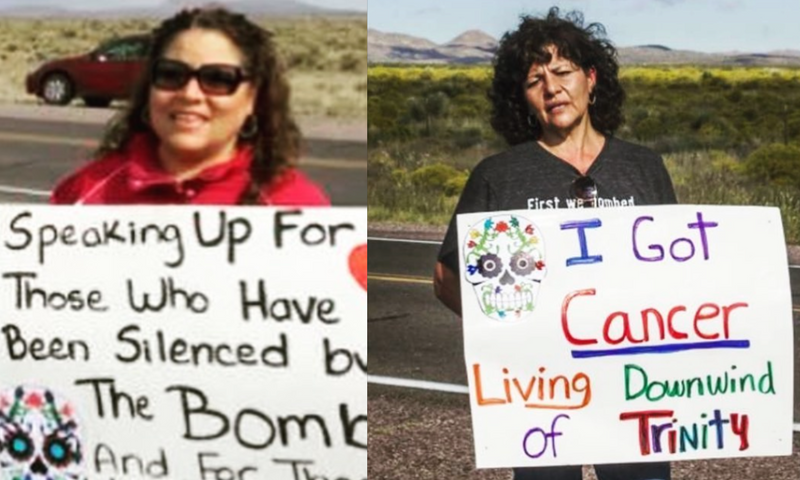 2 Downwinders protesting at Trinity Site.